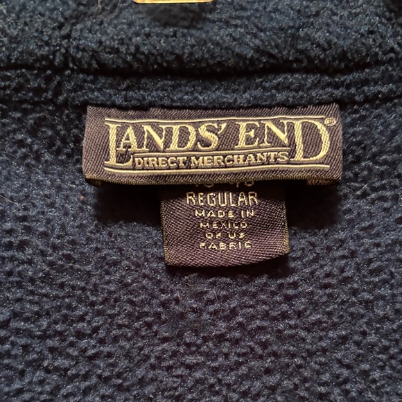 Lands' End Soft Fleece Royal Blue Casual Button Down Shirt Size XL - Picture 3 of 10